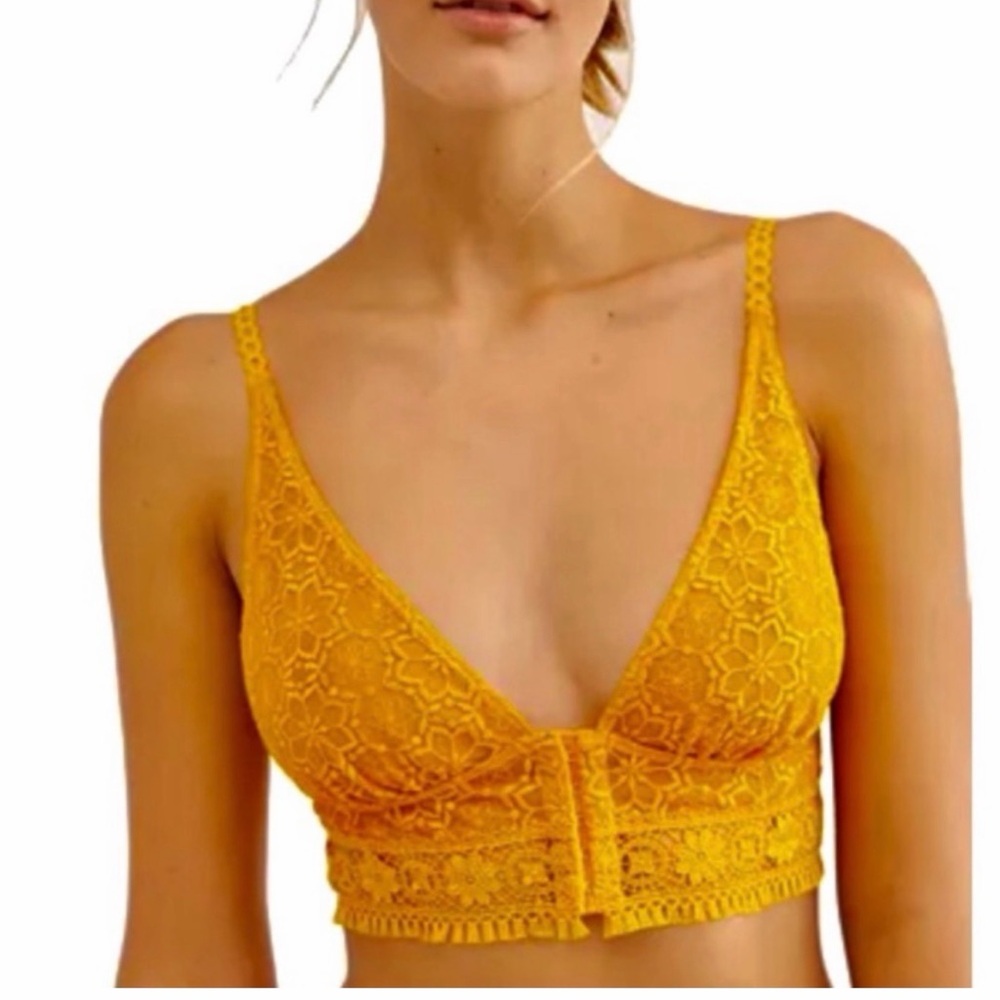 Free People Ella Soft Lace Longline
Bralette NWOT